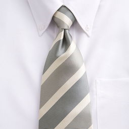 100 桑蚕丝 斜纹领带 银色